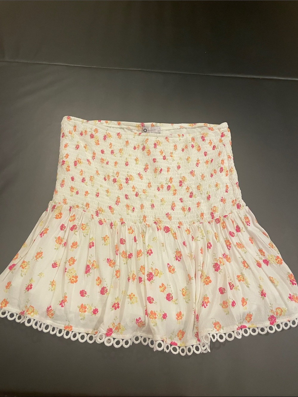 SO Cream Floral Crop Top with Pink & Orange Blossoms